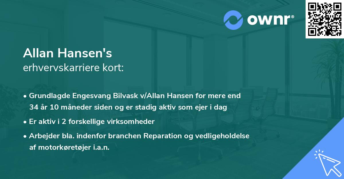 Allan Hansen's erhvervskarriere kort