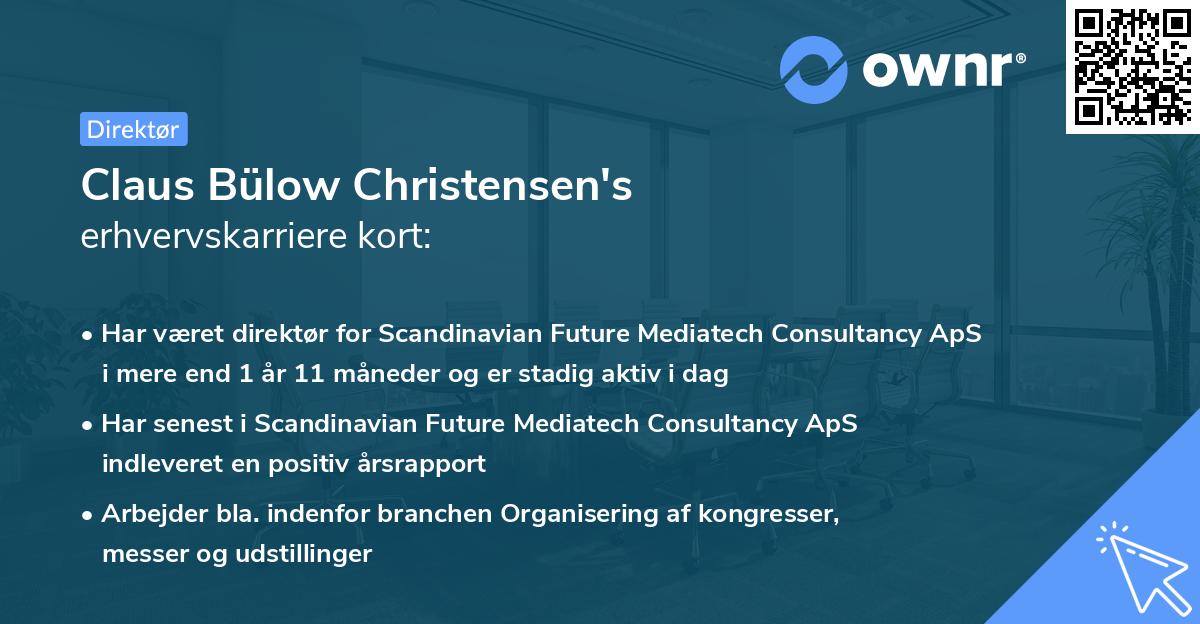 Claus Bülow Christensen's erhvervskarriere kort