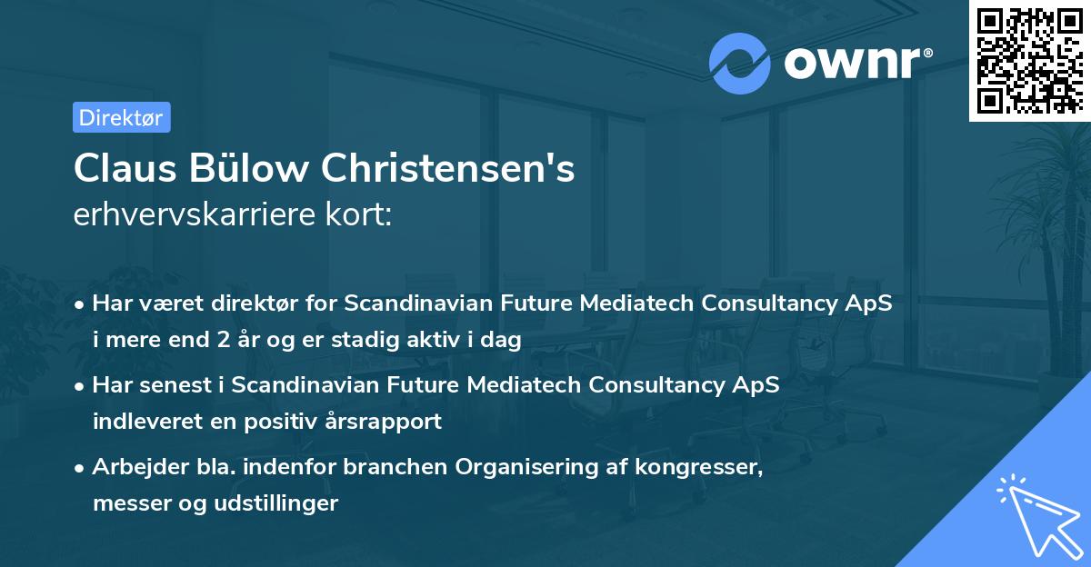 Claus Bülow Christensen's erhvervskarriere kort