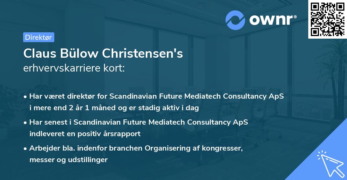 Claus Bülow Christensen's erhvervskarriere kort