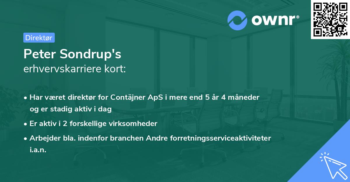 Peter Sondrup's erhvervskarriere kort