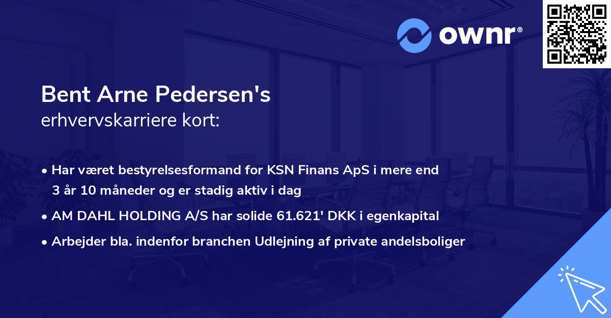 Bent Arne Pedersen's erhvervskarriere kort