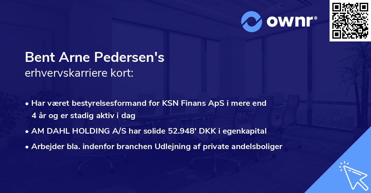 Bent Arne Pedersen's erhvervskarriere kort