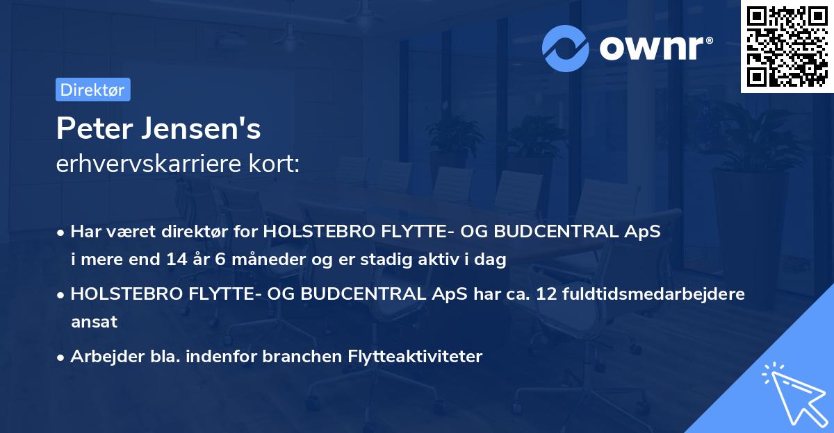 Peter Jensen's erhvervskarriere kort