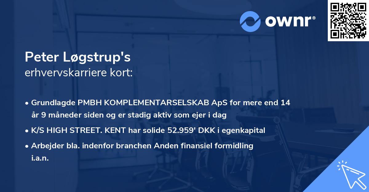 Peter Løgstrup's erhvervskarriere kort