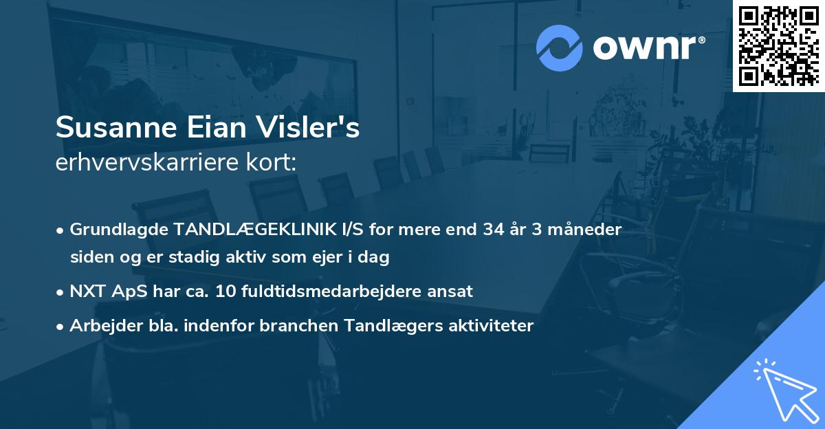 Susanne Eian Visler's erhvervskarriere kort