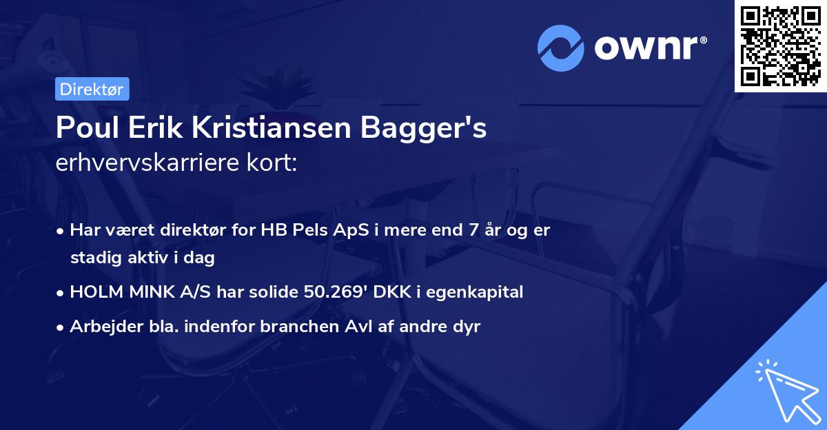 Poul Erik Kristiansen Bagger's erhvervskarriere kort