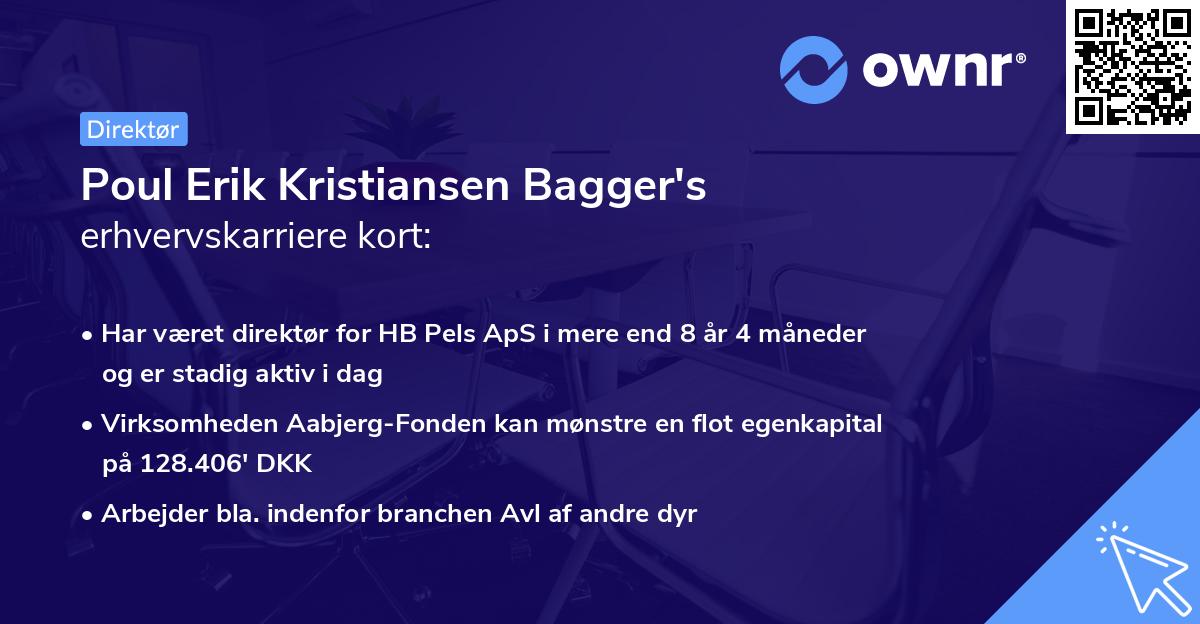 Poul Erik Kristiansen Bagger's erhvervskarriere kort