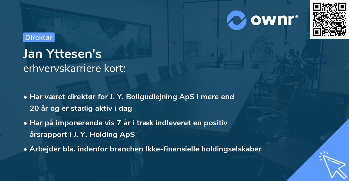 Jan Yttesen's erhvervskarriere kort