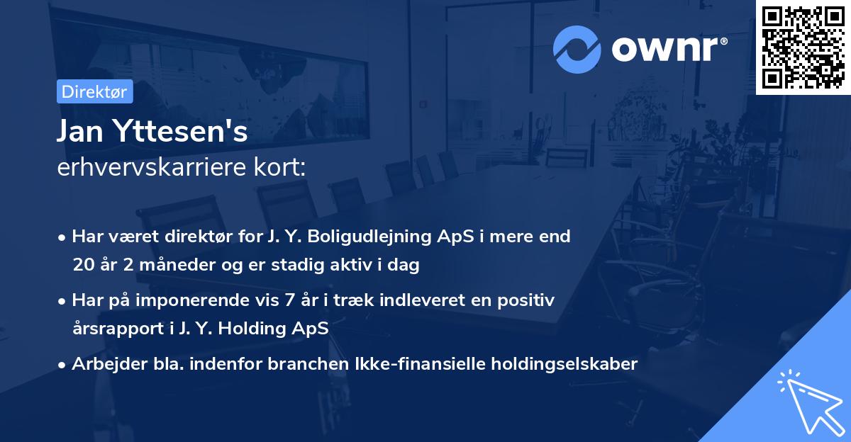 Jan Yttesen's erhvervskarriere kort
