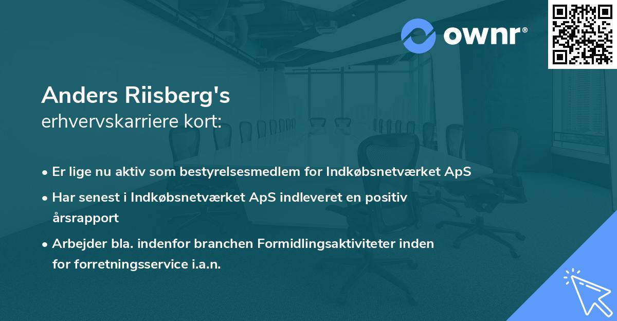 Anders Riisberg's erhvervskarriere kort