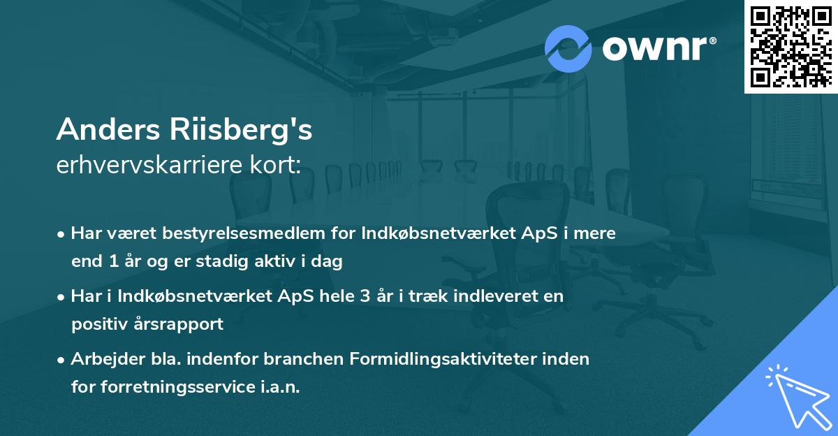 Anders Riisberg's erhvervskarriere kort