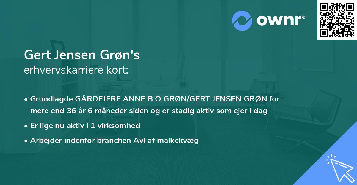 Gert Jensen Grøn's erhvervskarriere kort