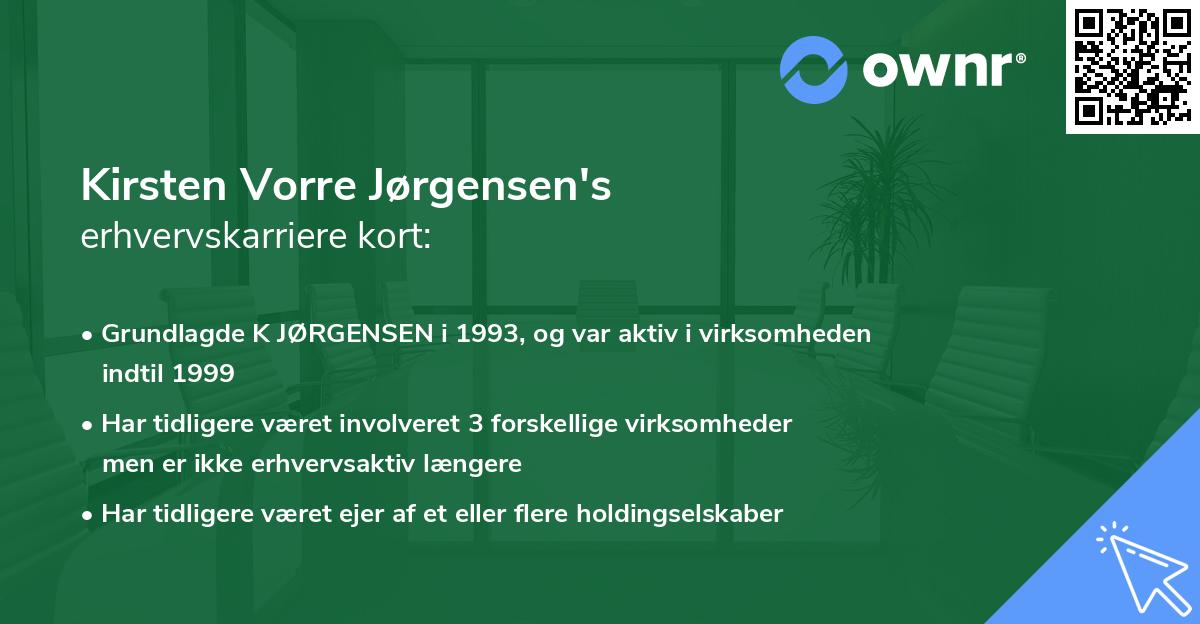 kok Skænk Streng Kirsten Vorre Jørgensen har 2 erhvervsroller » Er bosat i Danmark - ownr®