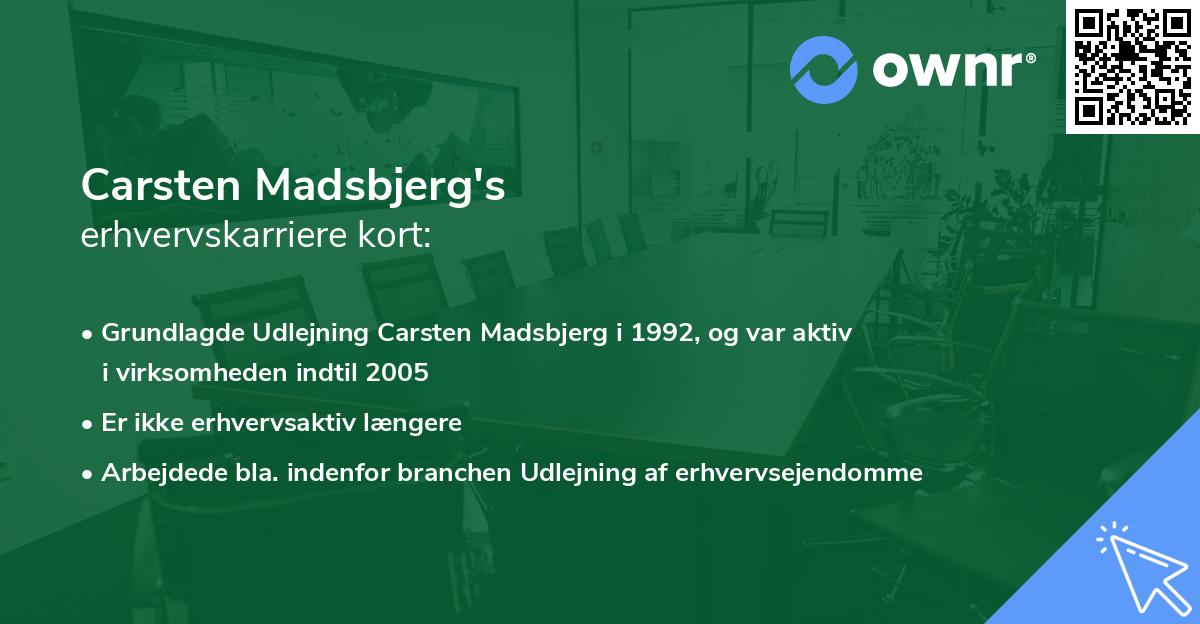 Carsten Madsbjerg's erhvervskarriere kort