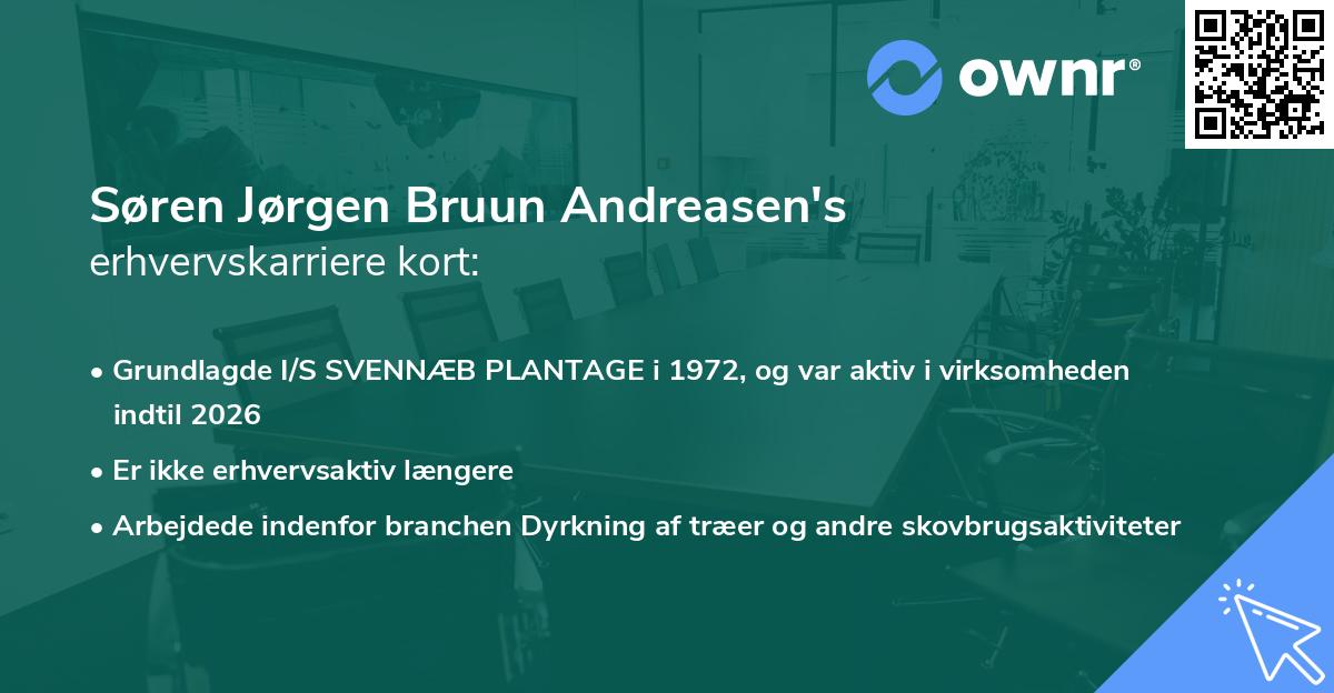 Søren Jørgen Bruun Andreasen's erhvervskarriere kort