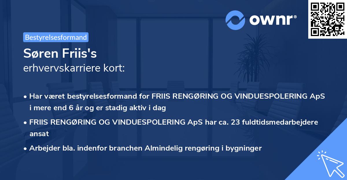 Søren Friis's erhvervskarriere kort