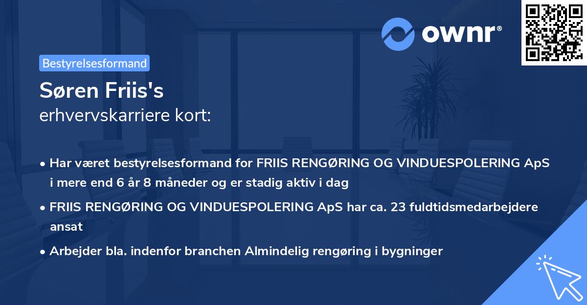 Søren Friis's erhvervskarriere kort