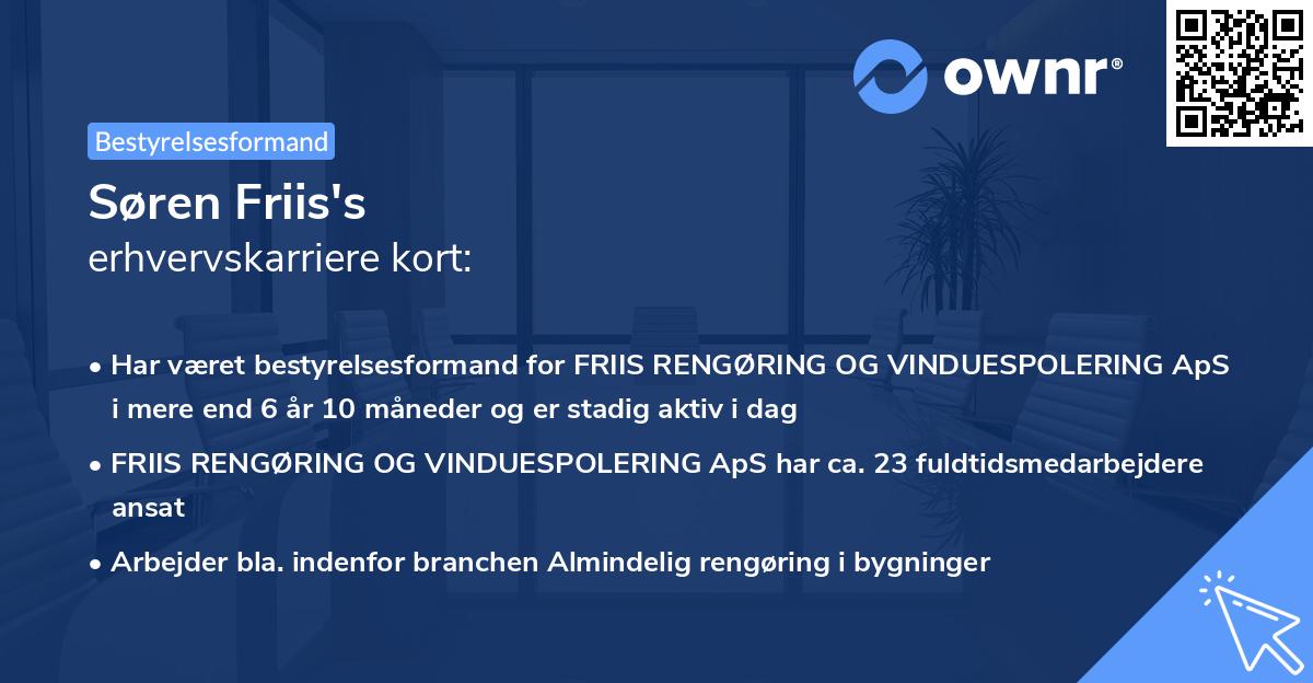 Søren Friis's erhvervskarriere kort