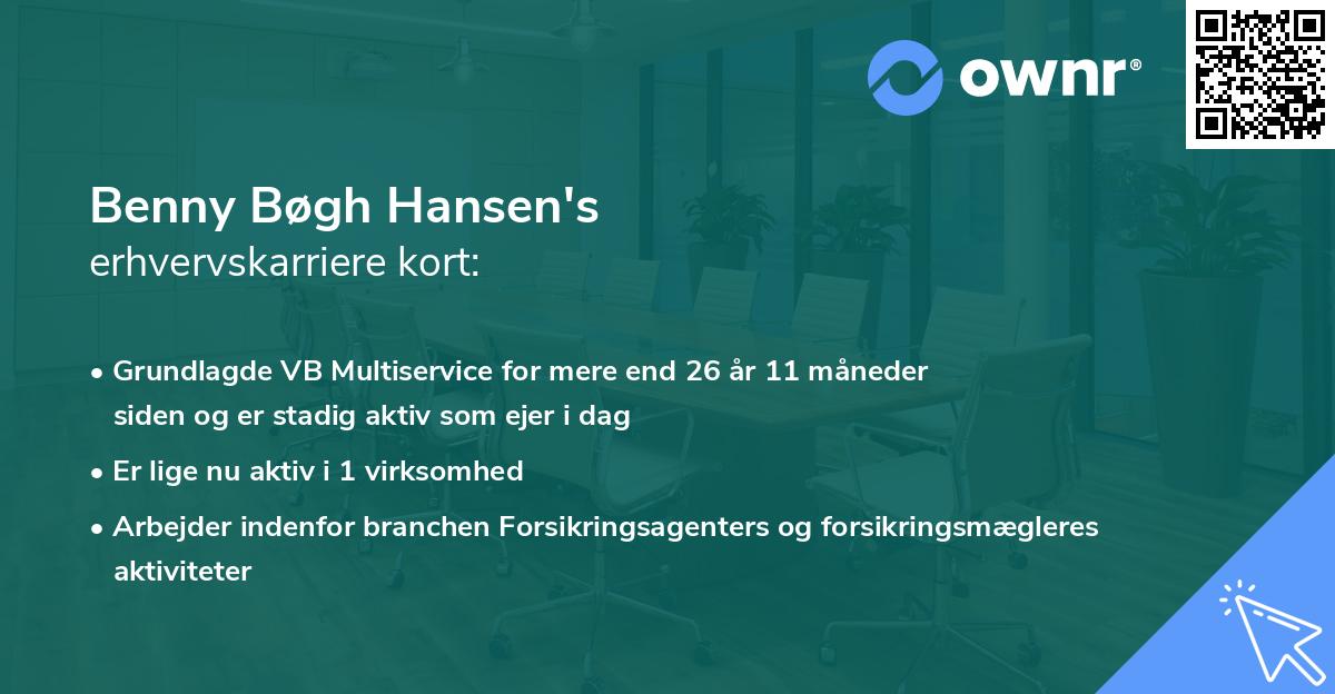 Benny Bøgh Hansen's erhvervskarriere kort