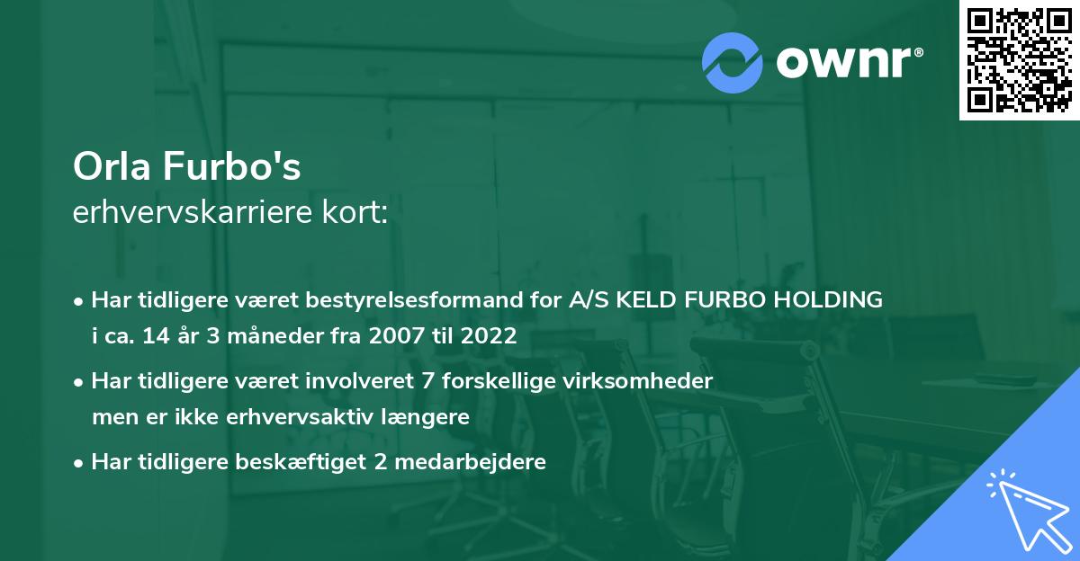 Orla Furbo's erhvervskarriere kort