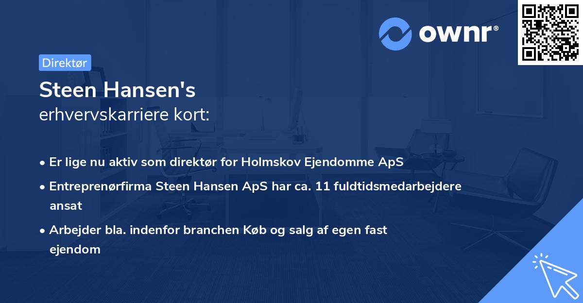 Steen Hansen's erhvervskarriere kort