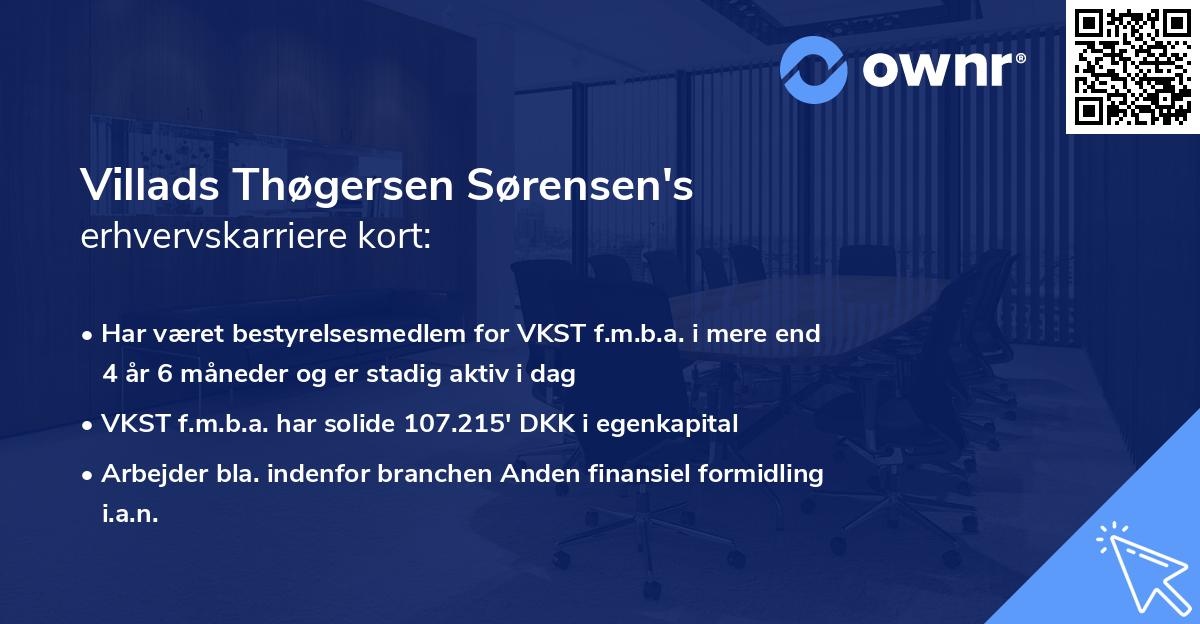 Villads Thøgersen Sørensen's erhvervskarriere kort