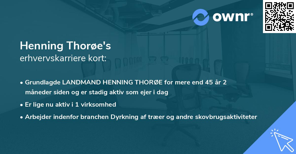 Henning Thorøe's erhvervskarriere kort
