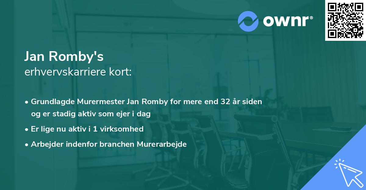 Jan Romby's erhvervskarriere kort