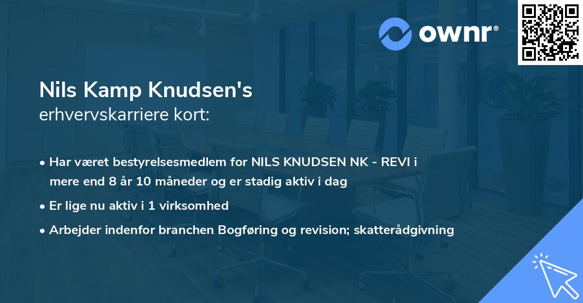 Nils Kamp Knudsen's erhvervskarriere kort