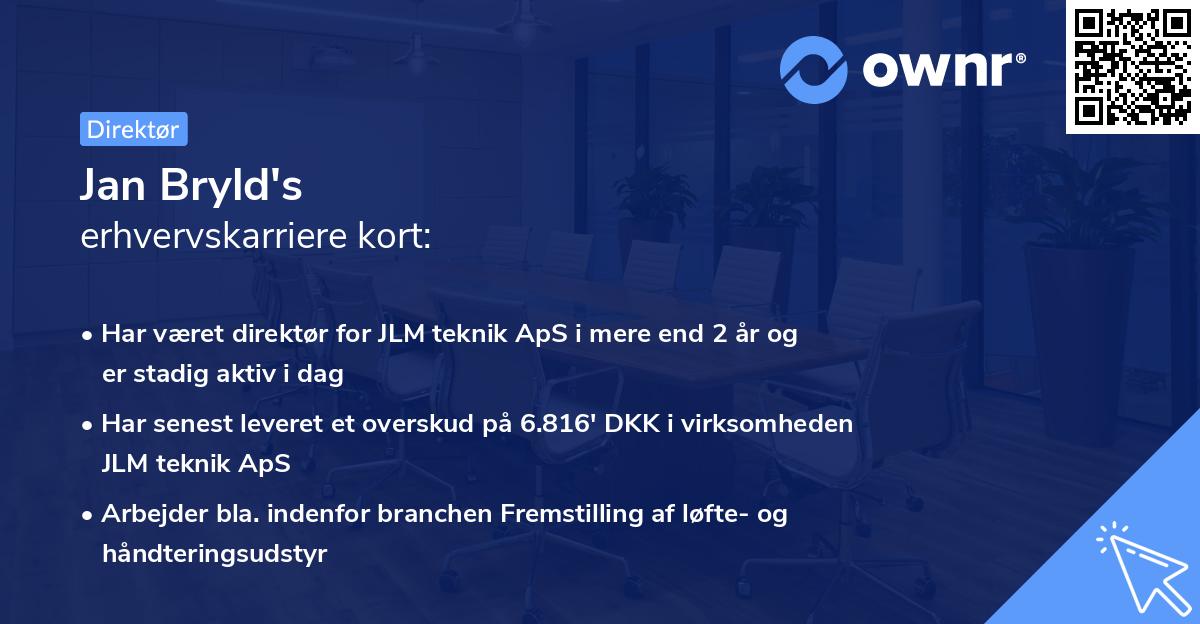 Jan Bryld's erhvervskarriere kort