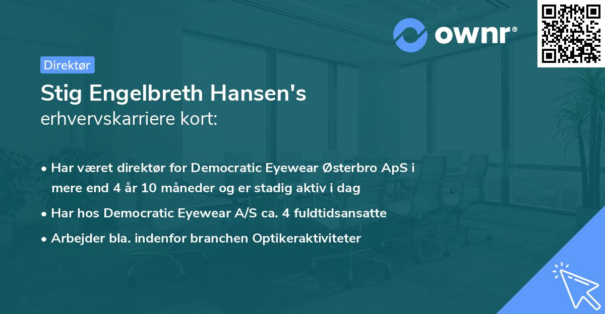 Stig Engelbreth Hansen's erhvervskarriere kort