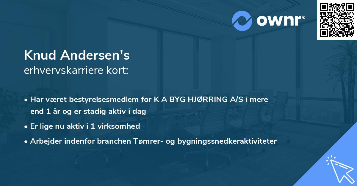 Knud Andersen's erhvervskarriere kort