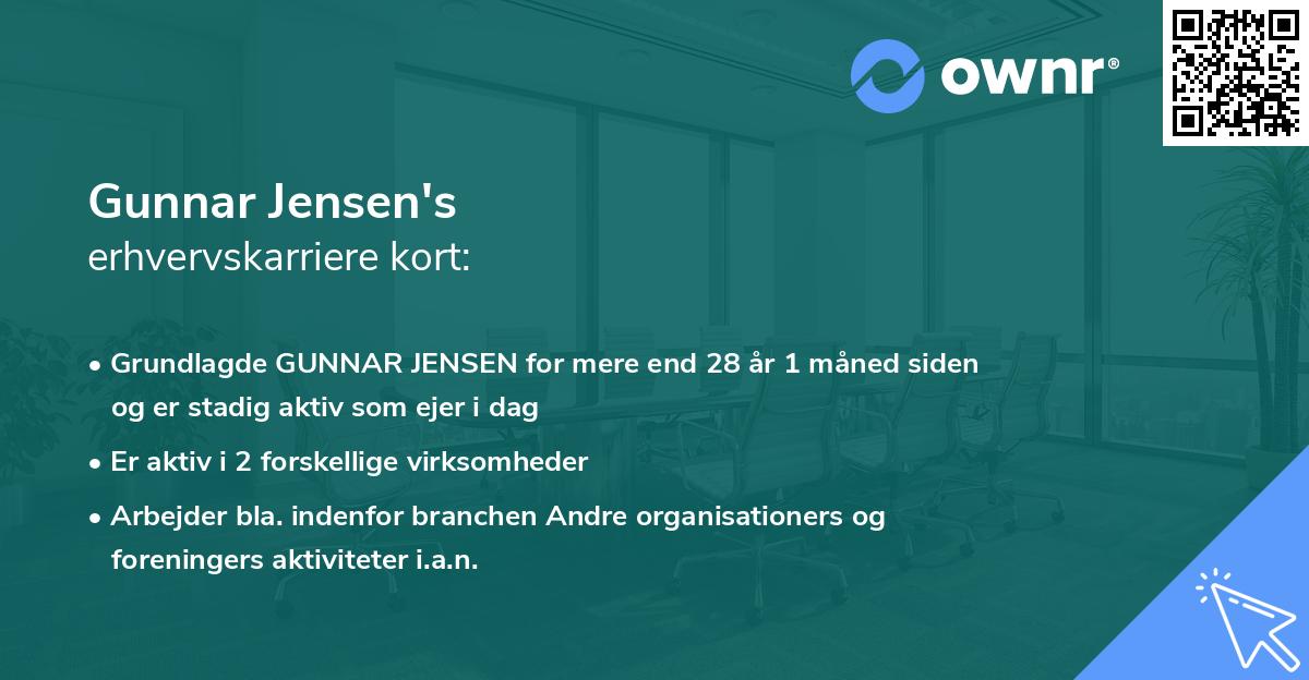 Gunnar Jensen's erhvervskarriere kort