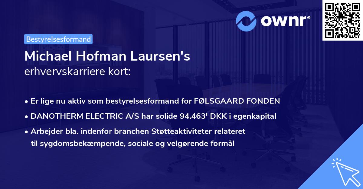 Michael Hofman Laursen's erhvervskarriere kort