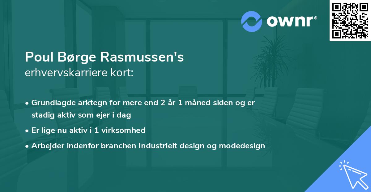 Poul Børge Rasmussen's erhvervskarriere kort