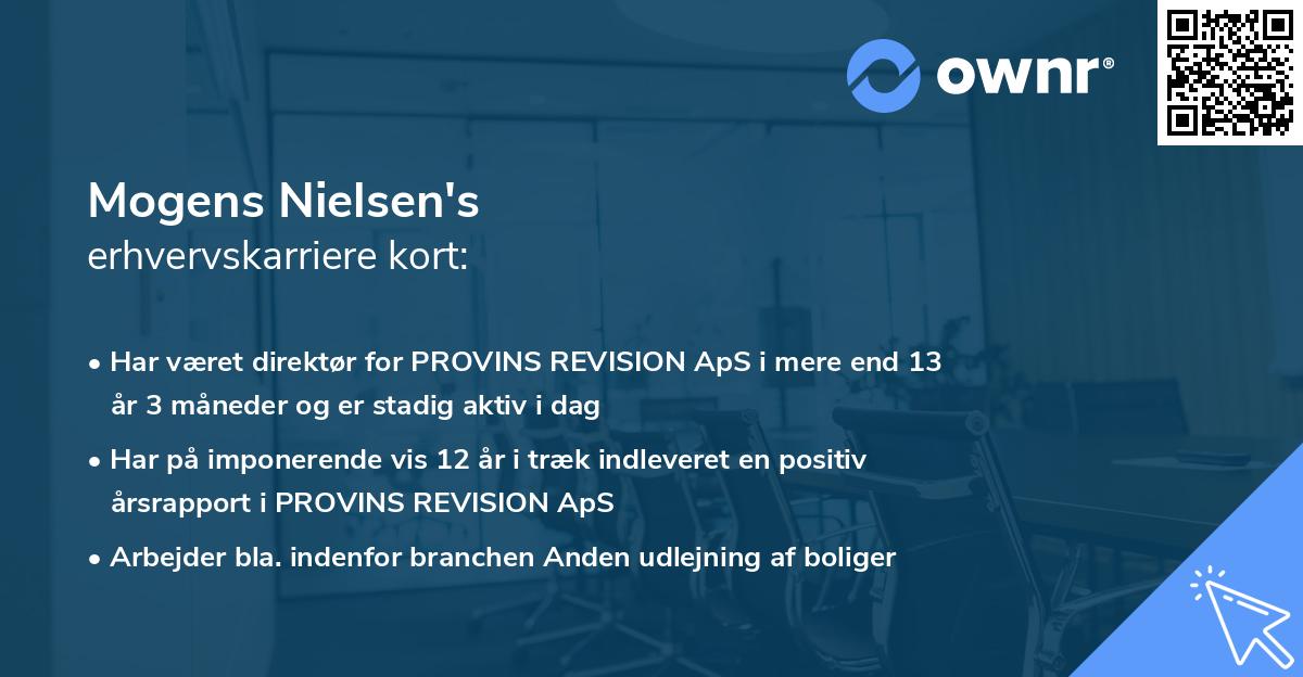 Mogens Nielsen's erhvervskarriere kort