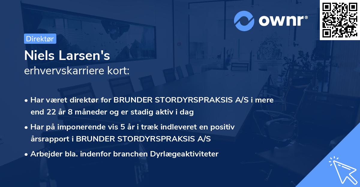 Niels Larsen's erhvervskarriere kort