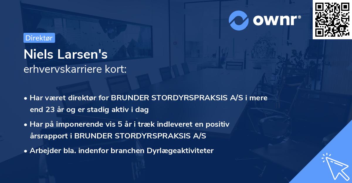 Niels Larsen's erhvervskarriere kort