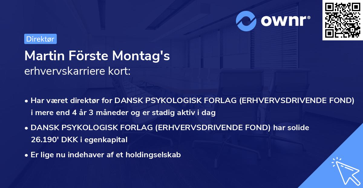 Martin Förste Montag's erhvervskarriere kort