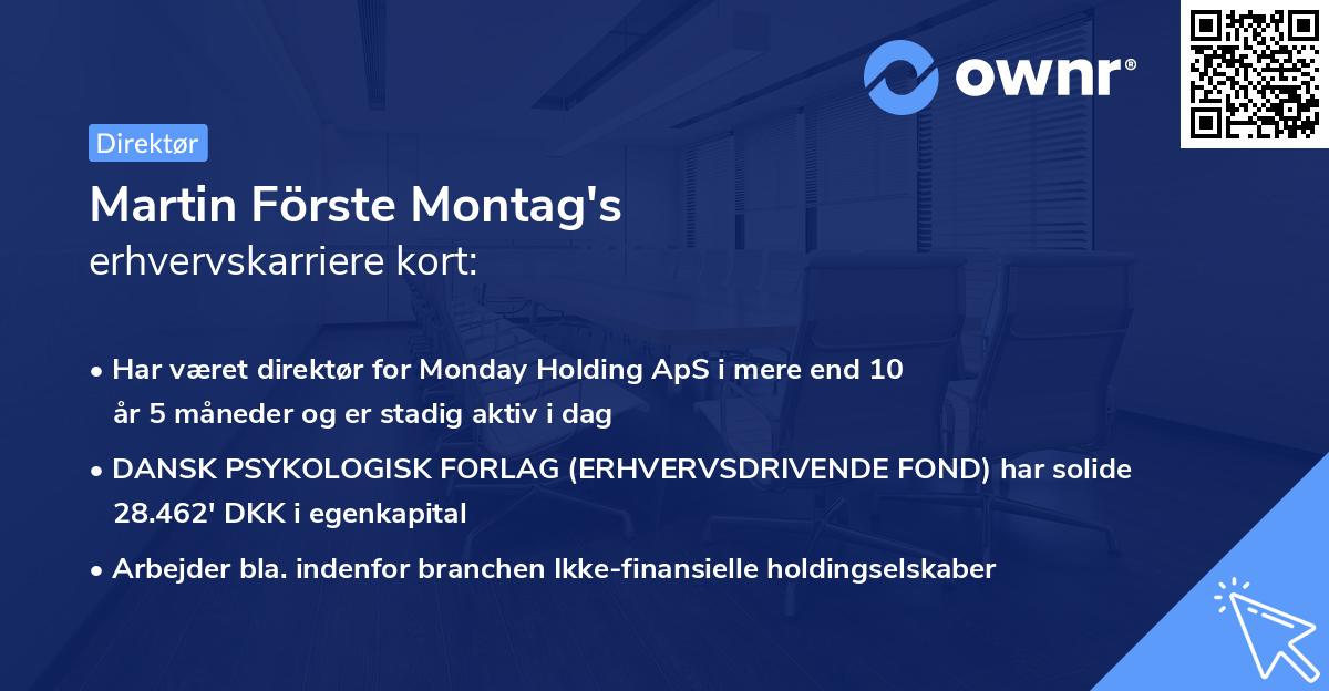 Martin Förste Montag's erhvervskarriere kort