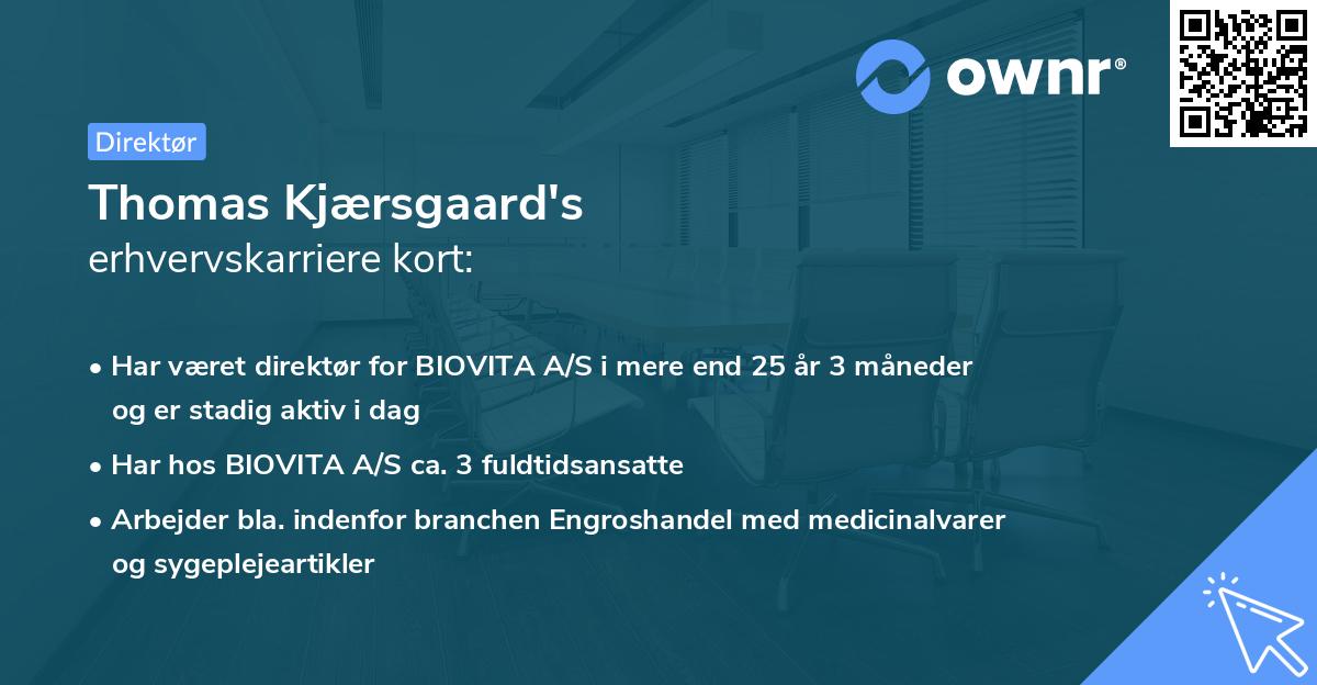 Thomas Kjærsgaard's erhvervskarriere kort