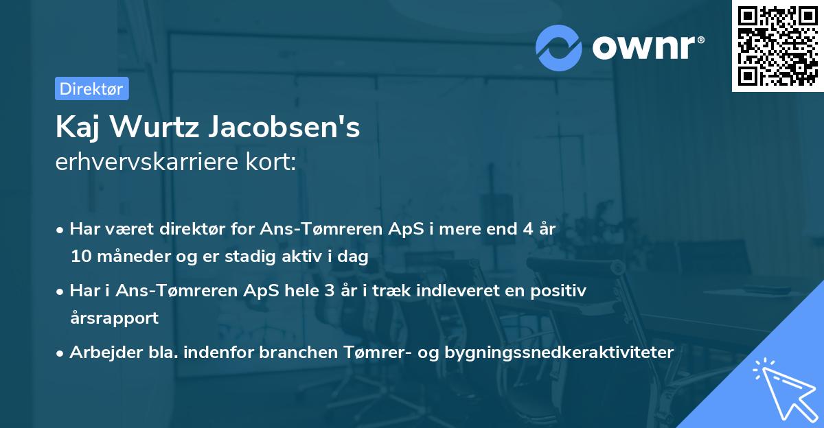 Kaj Wurtz Jacobsen's erhvervskarriere kort
