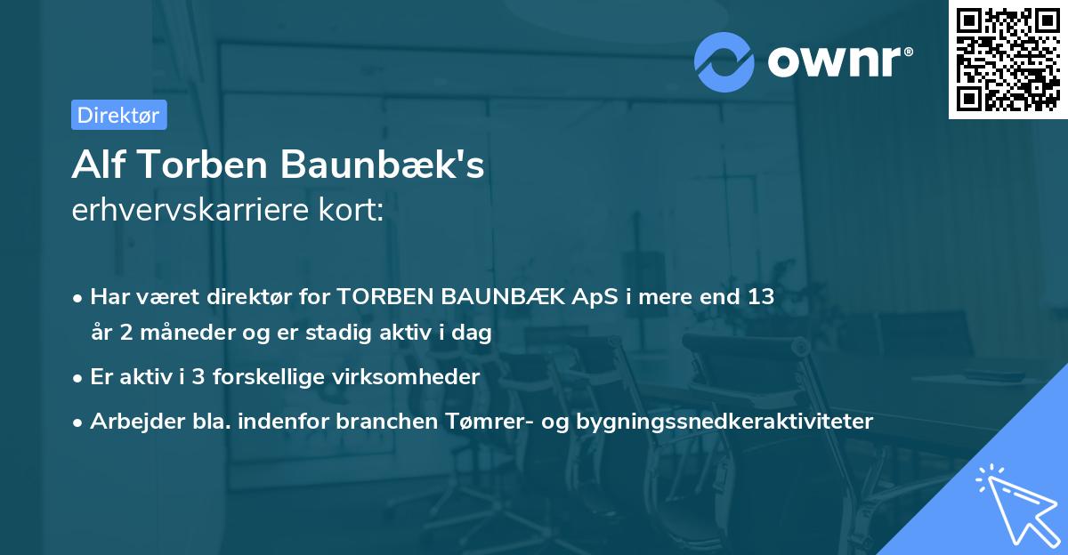 Alf Torben Baunbæk's erhvervskarriere kort