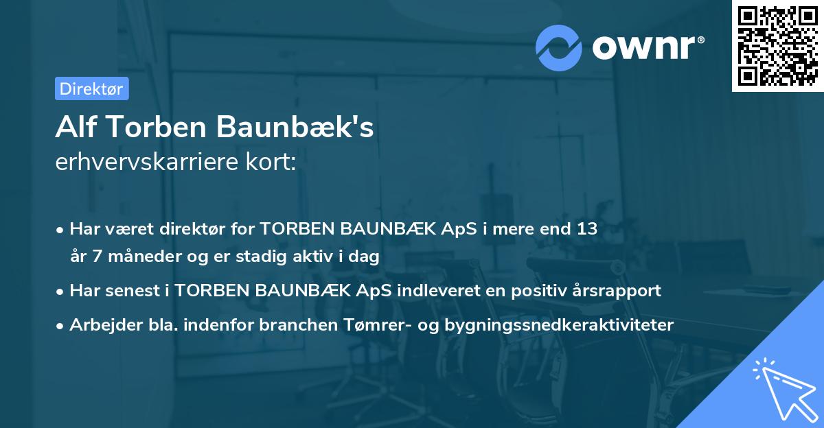 Alf Torben Baunbæk's erhvervskarriere kort