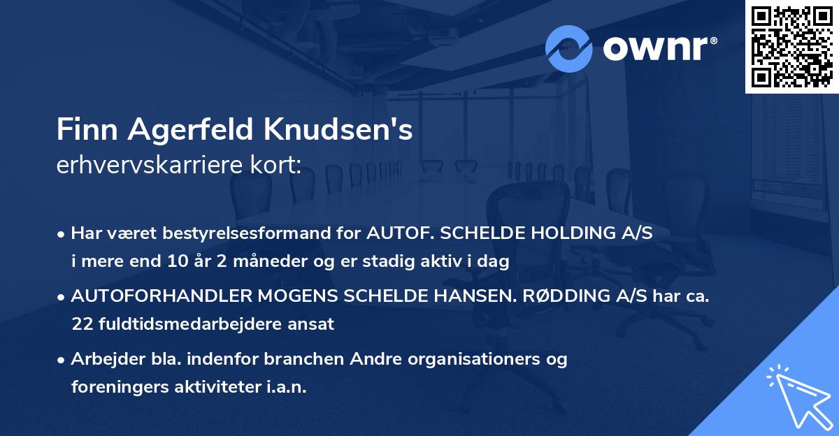 Finn Agerfeld Knudsen's erhvervskarriere kort