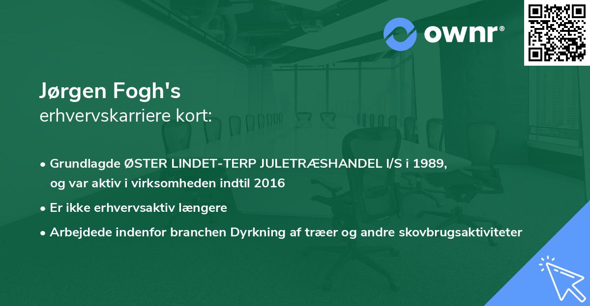 Jørgen Fogh's erhvervskarriere kort