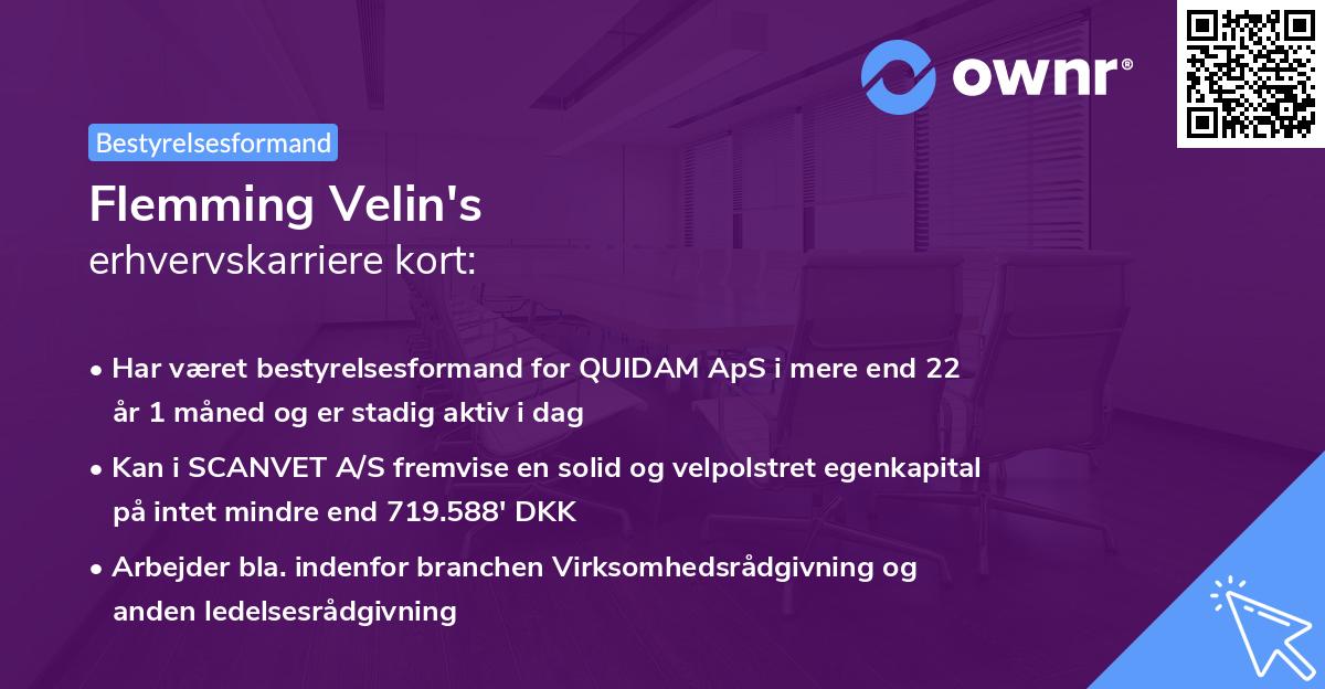 Flemming Velin's erhvervskarriere kort