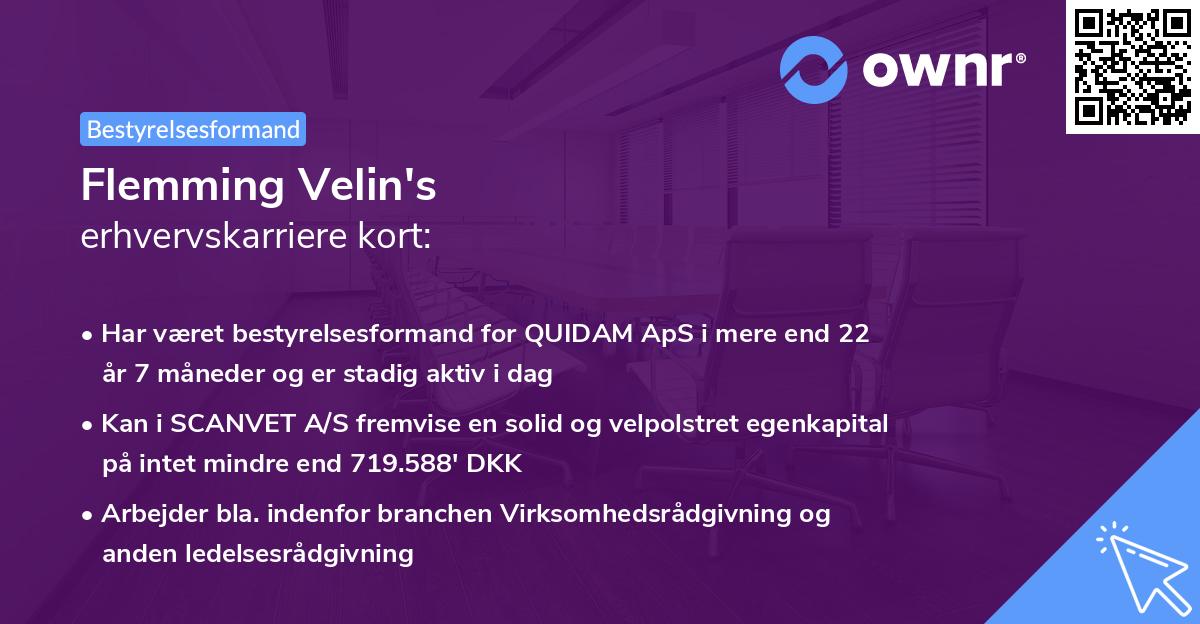 Flemming Velin's erhvervskarriere kort