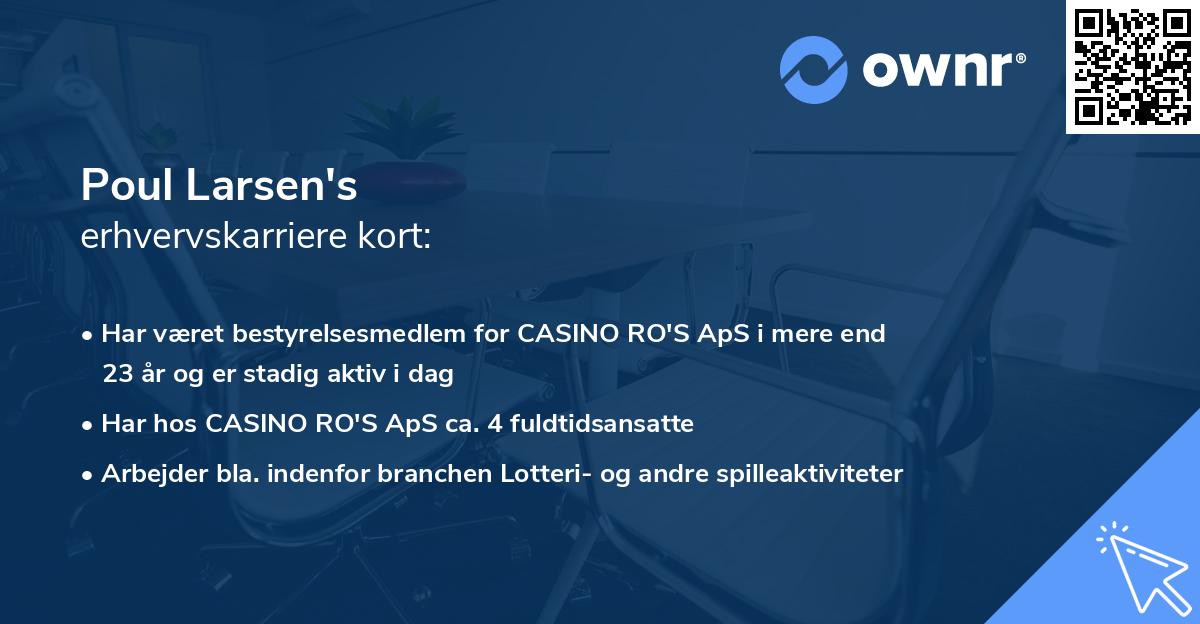 Poul Larsen's erhvervskarriere kort